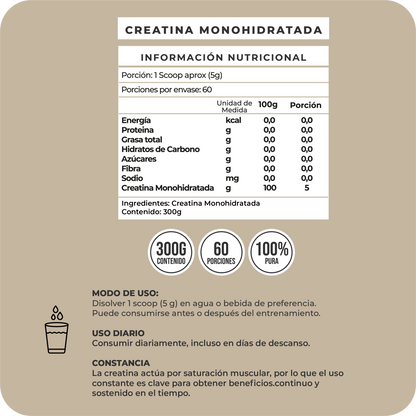 Creatina Monohidratada Pura 300g