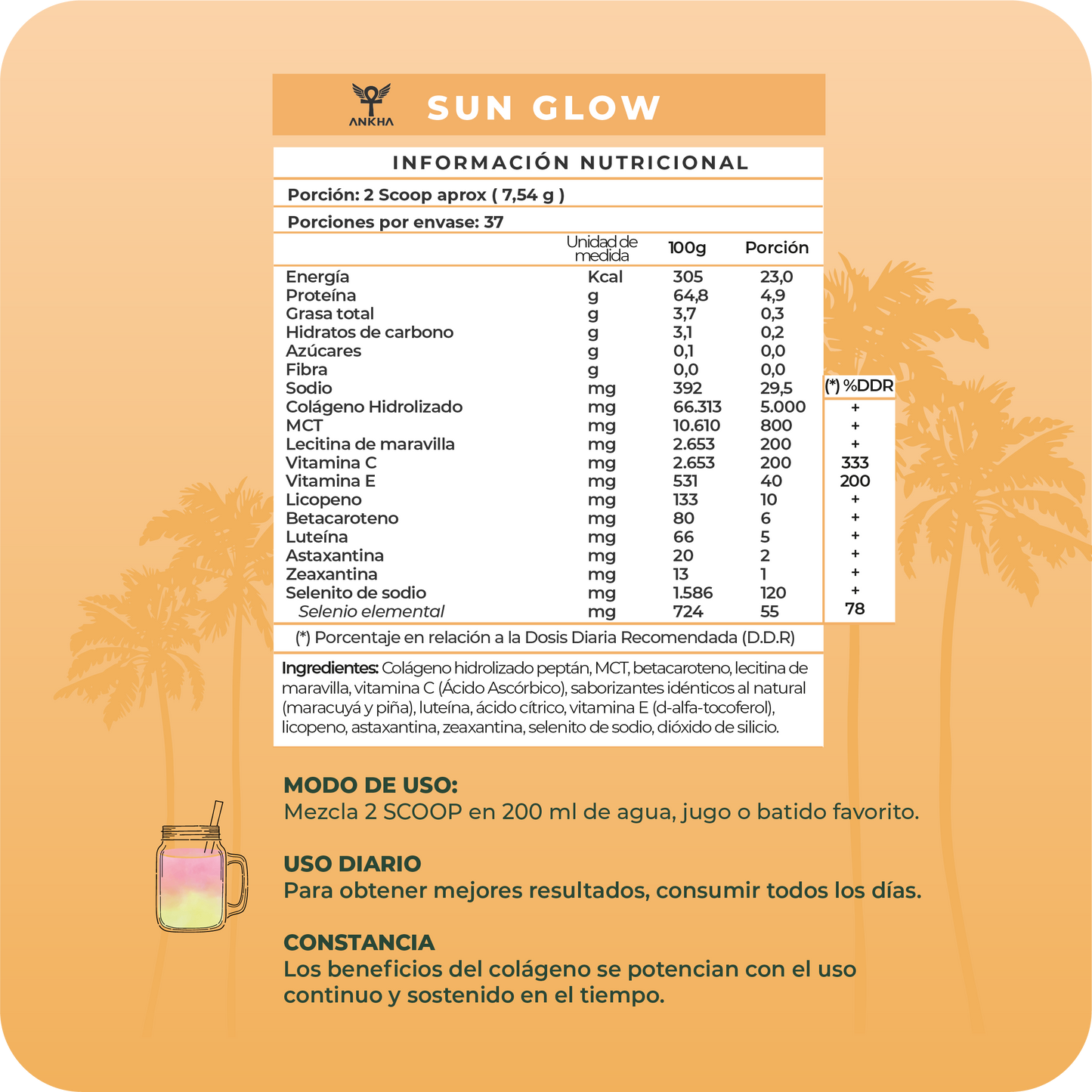 Sun Glow -Colágeno Hidrolizado + Carotenoides