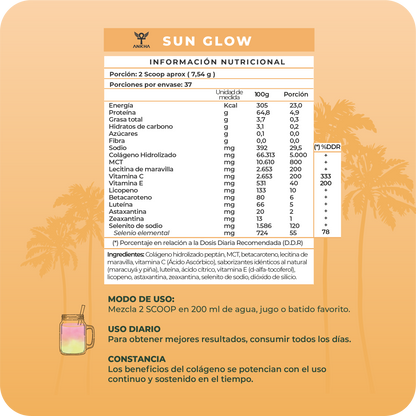 Sun Glow -Colágeno Hidrolizado + Carotenoides