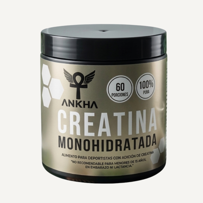 Pote de creatina monohidratada Ankha 100% pura, 60 porciones, suplemento para deportistas
